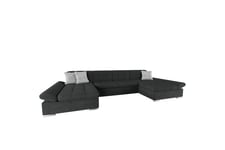 Dewitt Sofa Dobbeldivan 4-seter - Svart/Lys grå U-sofa Lysegrå,Svart