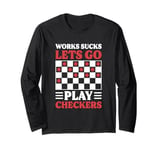 Checkers Board Game Classic - Strategy Checkers Long Sleeve T-Shirt