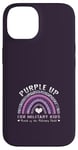 Coque pour iPhone 14 Purple Up for Military Kids Mois de l'enfant militaire