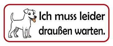 Schatzmix Plaque Murale en métal pour Chien Inscription en Allemand « Ich Muss heureusement » 20 x 30 cm