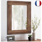 HLFMVWE Miroir en Bois Rectangulaire Encadré Miroirs Rustiques Vintage Décor F