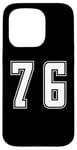 iPhone 15 Pro White Number 76 Team Junior Sports Numbered Uniform Case