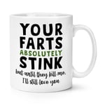 Your Farts Absolutely Stink Kill Me I'll Love You 10oz Mug Cup Valentines Joke