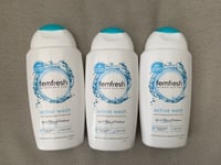 Lot 3 x FemFresh Intimate Skin Care Active Wash 250ml - Ginseng Extract FREEPOST