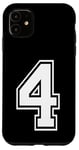 iPhone 11 Number Four #4 Sports Team Uniform Birthday Anniversary Case