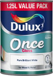 Dulux Once Gloss Paint, 1.25 L - Pure Brilliant White - VALUE PACK