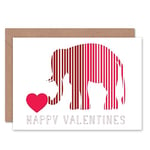 Wee Blue Coo HAPPY VALENTINES ELEPHANT LOVE HEART ROMANCE DAY BLANK GREETINGS CARD