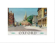 Wee Blue Coo Travel Oxford England British Railways Street Cathedral Wall Art Print