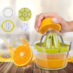 Manuell juicepress Citrus Citron Apelsin Handpressare med inbyggd måttbägare och rivjärn Anti-halk brotsch Extraktion Äggseparator