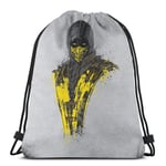 ghjkuyt412 Drawstring Bags Mortal Kombat Mortal Fire Scorpion Unisex Drawstring Backpack Sports Bag Rope Bag Big Bag Drawstring Tote Bag Gym Backpack in Bulk