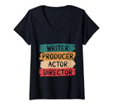 Womens Filmmaker Writer Producer Actor Director V-Neck T-Shirt