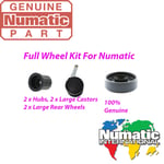 Numatic HVR240 NRV240 Full Wheel Kit 2 rear wheels, 2 front castors, 2 Wheel Hub