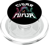 Cigar Smoking Ninja Vintage Cigar Ninja PopSockets PopGrip for MagSafe