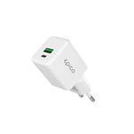 Epico UltraBoost GaN 20W Väggladdare - 1x USB-C / 1x USB-A - Vit