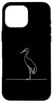 Coque pour iPhone 16 Pro Max Line Art Grue de sable pour oiseaux et ornithologues