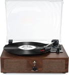 Vinyl Player Record Player with Built-In Speakers, Bluetooth Turntable Belt-Driv