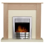 Adam Southwold Fireplace in Oak & Cream with Colorado Electric Fire in Brushe...