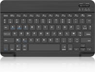 Clavier Sans Fil Bluetooth - Keyboard Pour Ipad Pro/Air/Mini, Tablette Samsung, Xiaomi/ , Lenovo, Huawei, Azerty Français Clavier Rechargeable Portable Pour Ios, Android, Windows, Noir