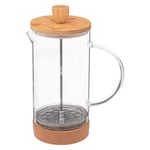 Cafetière À Piston 1l Verre Et Bambou