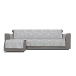 Italian Bed Linen “Glamour” Housse de canapé antidérapante avec Chaise-Longue Gauche, Gris Clair, 240 cm