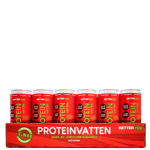 24 x Proteinvatten 330 ml Koffein Jordgubb/Rabarber