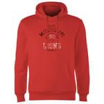 East Mississippi Community College Lions Football Distressed Hoodie - Red - M - Red