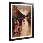 Big Box Art Framed Print of Lesser URY Berlin Street Design | Wall Art Picture | Home Decor for Kitchen, Living, Dining Room, Bedroom, Hallway, Office, Black, A2 / 24.5x18 Inch / 62x45cm