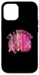 Coque pour iPhone 12/12 Pro Ruban rose « Im A Survivor » pour la sensibilisation au cancer du sein