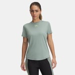 Haut de training à manches courtes Under Armour Challenger Pro pour femme Silica Vert / Noir / Sonic Jaune XL