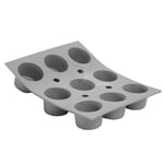 De Buyer - Plaque de 9 mini Muffins ELASTOMOULE en mousse de silicone - 21 x 17,6 cm, diamètre 4,5 cm -