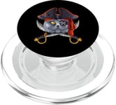 Costume de pirate British Shorthair Jolly Roger pour Halloween PopSockets PopGrip pour MagSafe