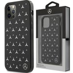 Mercedes MEHCP12MESPBK iPhone 12/12 Pro 6.1 svart/svart hardt deksel Silver Stars Pattern