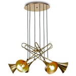 Suspension jazz trombone dore luminaire 6 spots 20W Mantra