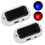 Faux Feu De Sécurité Led nergie Solaire Pour Voiture Fausse Alarme Factice Avertissement Sans Fil Antivol Lampe D39 Red Blue 02