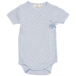 Copenhagen Colors GOTS Heart Pointelle Kortärmad Baby Body Dusty Blue | Blå | 74 cm