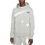 Nike DD6011 M NSW Swoosh PO SBB Hoodie Sweatshirt Mens DK Grey Heather/White XL