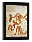 Kunst für Alle 'Encadré Image de XVème siècle V. CHR Ouvriers Transport/ägypt. Mural Fois., d'art dans Le Cadre de Photos, 30 x 40 cm Fait Main de qualité, Noir Mat