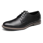 Bruno Marc Chaussures de Costume pour Homme - Chaussures Classiques en Cuir - Derby Oxfords - Chaussures de Mariage, Noir, 47 EU