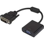 Renkforce RF-3301134 DVI/VGA Adaptateur [1x DVI mâle 24+1 pôles - 1x VGA Femelle] Noir avec Noyau en ferrite, Contact