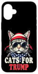 Coque pour iPhone 16 Plus Cats For Trump Funny Pets For Trump Drapeau USA