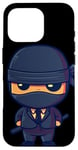 Coque pour iPhone 16 Pro Ninja amusant en costume avec cravate pour un superbe fan de costume de samouraï