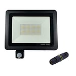 KJH -T Outdoor LED Floodlight PIR Garden Flood Security Lights with Junction Box - 100W Cool White