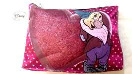 I Sept Nains Timide Avec Cœur Pouchette A Fermeture Éclair 25x20cm - Disney -