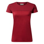 Berghaus Women's Voyager Short Sleeve Tech Tee Base Layer, Syrah/Red Dahlia, 12