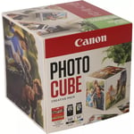 Canon Photo Cube Creative Pack, Green - PG-540/CL-541 Ink with PP-201 Glossy Photo Paper 5x5 (40 Sheets) + Photo Frame + Double Sided Tape (30pcs) - Compatible with PIXMA Printers