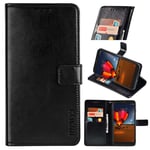 Cubot P40 Premium Leather Wallet Case [Card Slots] [Kickstand] [Magnetic Buckle] Flip Folio Cover for Cubot P40 Smartphone(Black)