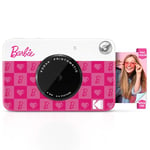 Barbie x Kodak Printomatic Full-Color Instant Print Digital Camera – 5MP Portable Barbie Camera Prints Colorful 2x3” Sticky-Back Photos – Iconic Style