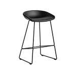 HAY - About a Stool AAS39 High - Stainless Base - Cat.6 - Sense Cognac - Barstolar - Hee Welling - Metall/Plast