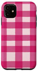 iPhone 11 Pink Checkered Plaid Flannel Gingham Pattern Checker Rustic Case