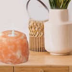 Crystal Salt Candle Lamp Salt Stone Candle Holder Romantic For Home Decor